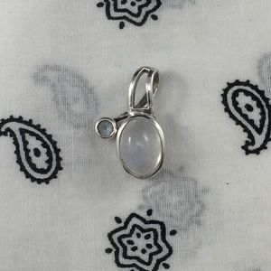 Moonstone and blue topaz pendant, 925 silver